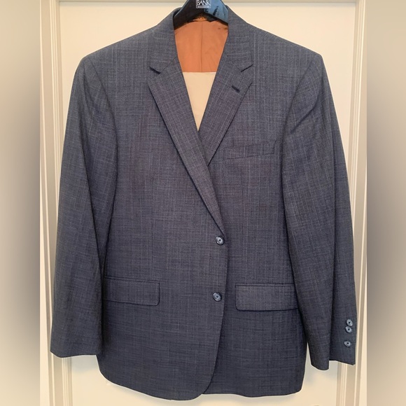 Jos A Bank Sport Coat Mens Sz 48R Blue/GreyPre-Owned